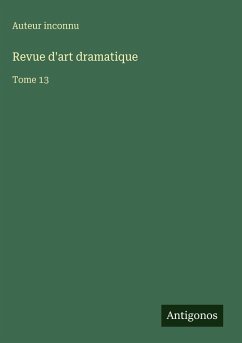 Cover Revue d'art dramatique
