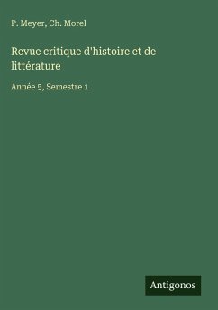 Cover Revue critique d'histoire et de littérature