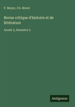 Cover Revue critique d'histoire et de littérature
