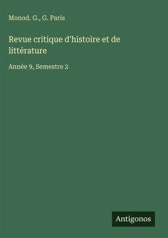 Cover Revue critique d'histoire et de littérature