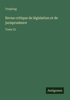 Cover Revue critique de législation et de jurisprudence