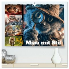 Miau mit Stil (hochwertiger Premium Wandkalender 2026 DIN A2 quer), Kunstdruck in Hochglanz Miau mit Stil (hochwertiger Premium Wandkalender 2026 DIN A2 quer), Kunstdruck in Hochglanz