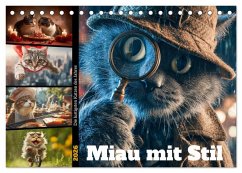 Miau mit Stil (Tischkalender 2026 DIN A5 quer), CALVENDO Monatskalender Miau mit Stil (Tischkalender 2026 DIN A5 quer), CALVENDO Monatskalender