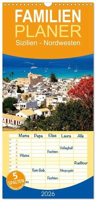Cover Familienplaner 2026 - Sizilien - Nordwesten mit 5 Spalten (Wandkalender, 21 x 45 cm) CALVENDO