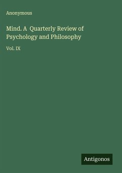 Cover Mind. A Quarterly Review of Psychology and Philosophy