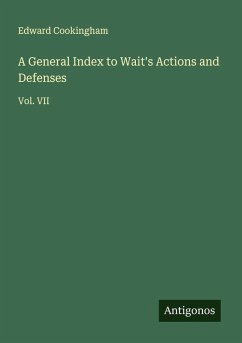 Cover A General Index to Wait's Actions and Defenses