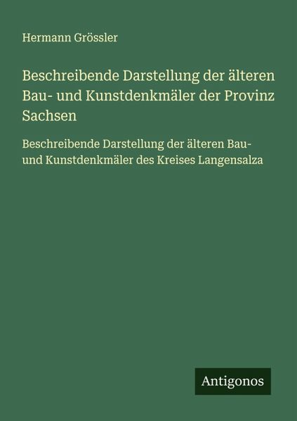Beschreibende Darstellung der älteren Bau- und Kunstdenkmäler der Provinz Sachsen