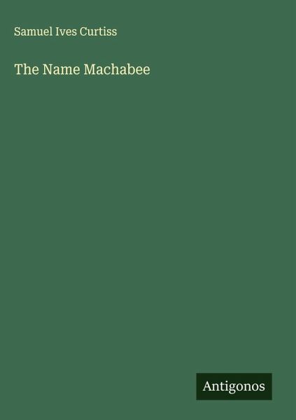 The Name Machabee The Name Machabee