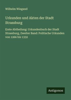Cover Urkunden und Akten der Stadt Strassburg