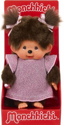Cover Monchhichi 20cm Glitter Dress Pink Girl