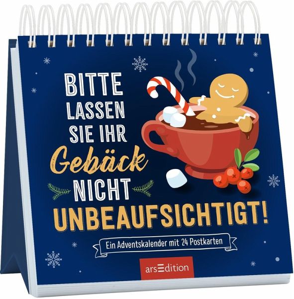 Postkarten-Adventskalender. Bitte lassen Sie Ihr Gebäck nicht unbeaufsichtigt!