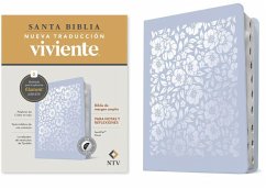 Cover Biblia de Margen Amplio Ntv Con Filament (Sentipiel, Floral, Índice, Letra Roja)