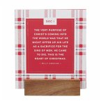Advent Calendar Card Set W/Stand Christmas Plaid