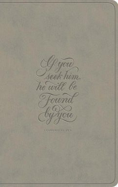 Cover ESV Large Print Value Thinline Bible (Trutone, Stone, 1 Chronicles 28:9 Design)