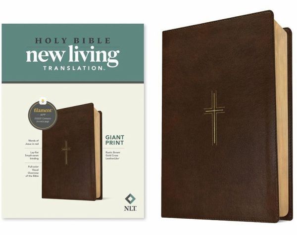 NLT Giant Print Bible, Filament Enabled (Leatherlike, Rustic Brown Gold Cross, Red Letter) NLT Giant Print Bible, Filament Enabled (Leatherlike, Rustic Brown Gold Cross, Red Letter)