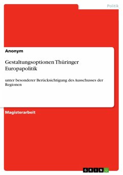 Cover Gestaltungsoptionen Thüringer Europapolitik (eBook, PDF)