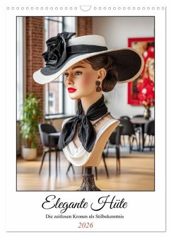 Cover Elegante Hüte. Die zeitlosen Kronen als Stilbekenntnis (Wandkalender 2026 DIN A3 hoch), CALVENDO Monatskalender