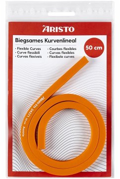 ARISTO Biegsames Kurvenlineal 50 cm orange, Bleikern, Tuschekante
