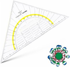 ARISTO Geodreieck 22,5 cm mit Griff, Facette und Tuschenoppen ARISTO Geodreieck 22,5 cm mit Griff, Facette und Tuschenoppen