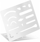 ARISTO Radierschablone 9 x 6 cm rostfreier Stahl, 15 Öffnungen