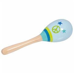 Cover Goki 61843 - Maracas Peace, Rassel blau, Musikinstrument, Holz, 20cm, goki66