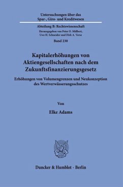 Cover Kapitalerhöhungen von Aktiengesellschaften nach dem Zukunftsfinanzierungsgesetz