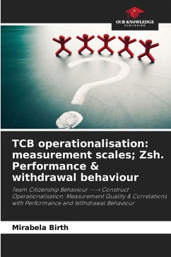Cover TCB operationalisation: measurement scales; Zsh. Performance & withdrawal behaviour
