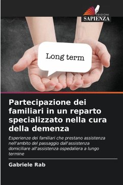 Cover Partecipazione dei familiari in un reparto specializzato nella cura della demenza
