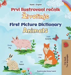 Cover First Picture Dictionary - Animals (Serbian English Bilingual Children's Book - Latin Alphabet)