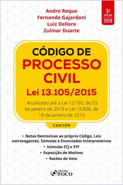 Código de Processo Civil Lei 13.105/2015 - 3. ed. - 2019. (eBook, ePUB) - Roque, André; Gajardoni, Fernando; Dellore, Luiz; Duarte, Zulmar