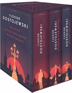 Cover Dostojewski - Drei Bände im Schuber. Schuld und Sühne. Der Idiot. Weiße Nächte (Die großen Erzählungen)