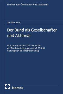 Cover Der Bund als Gesellschafter und Aktionär (eBook, PDF)