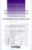 Las macrocategorías de las instituciones y los principios generales del derecho. Serie de derecho romano N°.3 (eBook, PDF)