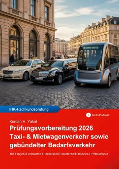 Cover Prüfungsvorbereitung 2026 für Taxi- & Mietwagenverkehr sowie gebündelter Bedarfsverkehr