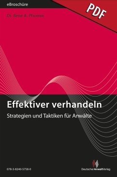 Cover Effektiver verhandeln - Strategien und Taktiken für Anwälte - eBroschüre (pdf) (eBook, PDF)