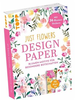 Cover Design Paper Just Flowers A6 mit Blumen-Stickern