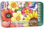 Colorful World Designdose mit 12 Buntstiften