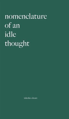 Cover Nomenclature Of An Idle Thought