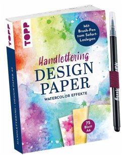 Cover Handlettering Design Paper World of Watercolor A6 mit Brush Pen