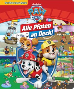 Cover PAW Patrol - Alle Pfoten an Deck! - Verrückte Such-Bilder, groß - Wimmelbuch - Pappbilderbuch mit wattiertem Umschlag
