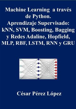Cover Machine Learning a través de Python. Aprendizaje Supervisado: kNN, SVM, Boosting, Bagging y Redes Adaline, Hopfield, MLP, RBF, LSTM, RNN y GRU (eBook, ePUB)