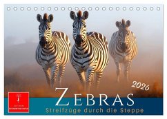 Cover Zebras - Streifzüge durch die Steppe (Tischkalender 2026 DIN A5 quer), CALVENDO Monatskalender