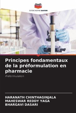 Cover Principes fondamentaux de la préformulation en pharmacie
