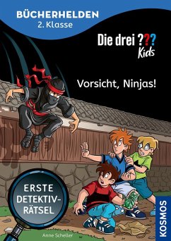 Cover Die drei ??? Kids, Bücherhelden 2. Klasse, Vorsicht, Ninjas!  (Mängelexemplar)