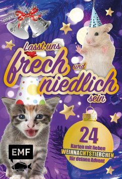 Cover Adventskalender-Kartenset: Lasst uns frech und niedlich sein - 24 liebe Weihnachtstierchen für deinen Advent