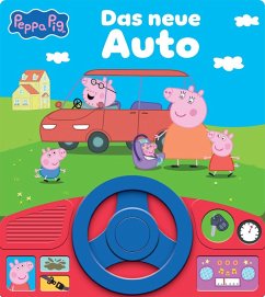 Cover Peppa Pig - Das neue Auto - Soundbuch - Pappbilderbuch mit beweglichem Lenkrad und 8 spannenden Geräuschen für Kinder ab 3 Jahren - Peppa Wutz