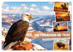 USA - von Yellowstone bis Texas - Cowboys, Prärie und Bisons (Tischkalender 2026 DIN A5 quer), CALVENDO Monatskalender
