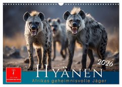 Hyänen - Afrikas geheimnisvolle Jäger (Wandkalender 2026 DIN A3 quer), CALVENDO Monatskalender