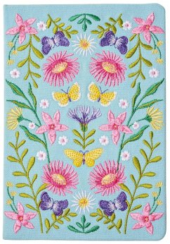 Cover Blütenträume Notizbuch bestickt, A5 - 240 Seiten, mint