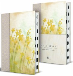 Cover KJV Holy Bible, Giant Print Large Format, Hardcover Yellow with Flowers with Ribbon Marker, Red Letter, and Thumb Index